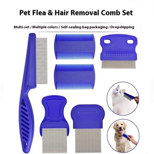 Ensemble de toilettage classique écologique pour animaux de compagnie, <span class=keywords><strong>peigne</strong></span> anti-puces en plastique avec brosse à poils flottants et <span class=keywords><strong>aiguille</strong></span> à dents, fabriqué en Chine pour chiens - Product Image 5