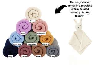 ชุดของขวัญเด็กอ่อน Kaiyue ผ้าฝ้ายถักลายทาง 100% ชุดของขวัญสำหรับงานเลี้ยงฉลองทารกแรกเกิด 2 ชิ้น ผ้าห่มและของเล่น สำหรับเด็กผู้หญิงและเด็กผู้ชาย - Product Image 6