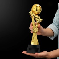 Fabricant Vente en gros Blanc Or Argent Bronze Cristal Football Trophée Résine Football Championnat Trophée Crystal Award Trophy