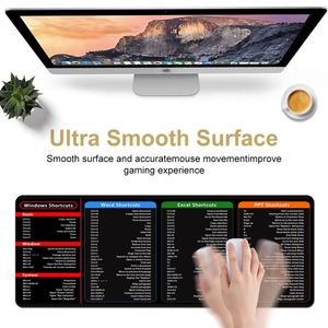 Tapis de souris pour Excel/Word/PowerPoint, raccourcis Windows, jeu, anime, bureau, imperméable, antidérapant, anti-rayures, bords cousus - Product Image 3
