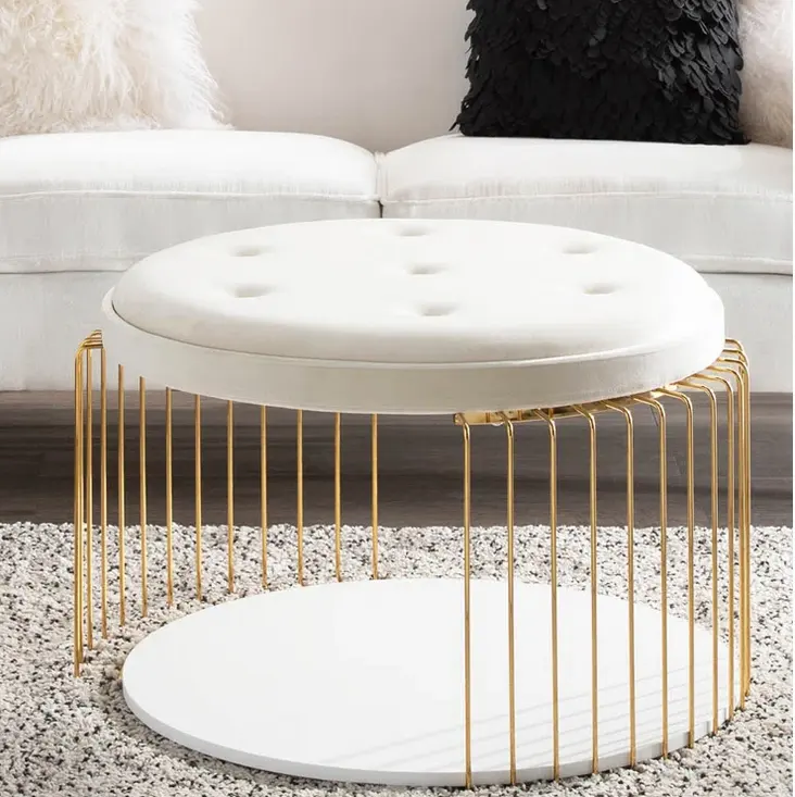 Muebles de sala de estar de estilo nórdico Simple, mesa de centro Sienna, mesa de centro reversible tapizada de terciopelo