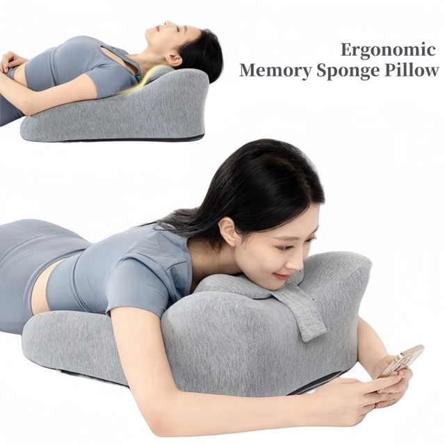 Premium Memory Foam Pillow for Couples Ergonomic Support Reading Intimate Wellness Multi Position Bedroom Comfort