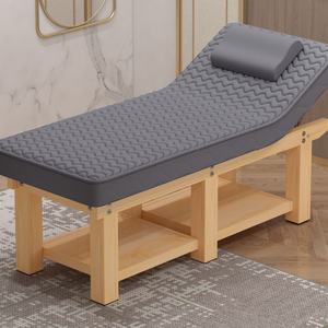 Lit de physiothérapie en latex, lit de beauté faciale et de massage en bois, lit spécialisé pour salon - Product Image 2