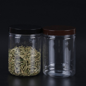 Pot en plastique PET transparent 85*120, pot hermétique de qualité alimentaire, pot pour biscuits et tisanes, pot de stockage alimentaire - Product Image 1
