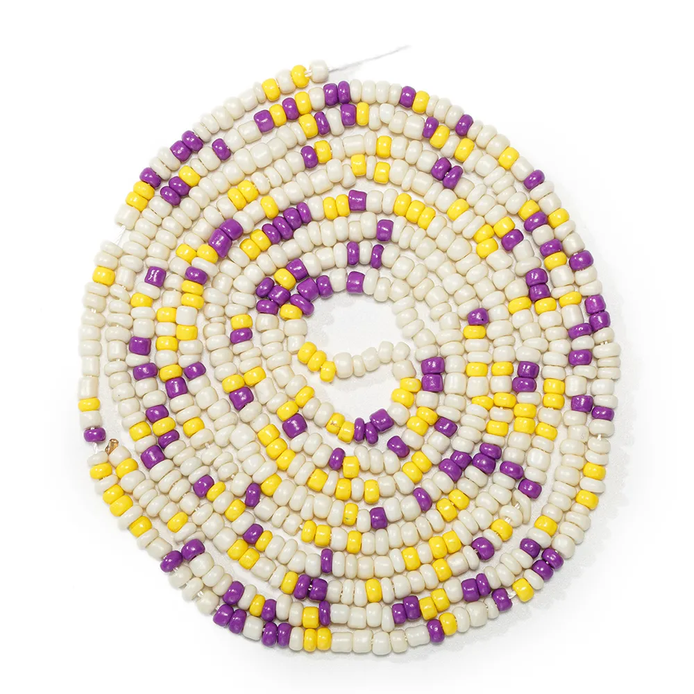 60 pollici di cotone corda catena della pancia della cinghia delle donne Africano perle di vita della catena del corpo di riso colorato perline gioielli catena della pancia per la donna