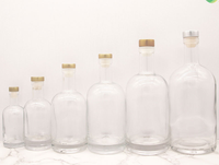 Conception personnalisée 250ml 500ml 700ml 750ml 1l liqueur vin vodka whisky gin pot en verre vide bouteille fournisseurs prix