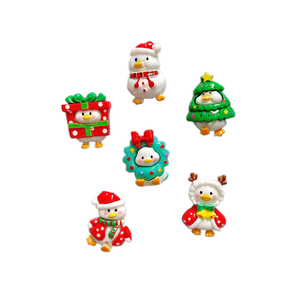 Colorido resina árbol <span class=keywords><strong>de</strong></span> Navidad muñeco <span class=keywords><strong>de</strong></span> nieve <span class=keywords><strong>pato</strong></span> figuritas para manualidades <span class=keywords><strong>de</strong></span> decoración DIY parte posterior plana álbum <span class=keywords><strong>de</strong></span> recortes Navidad Halloween graduación - Product Image 1