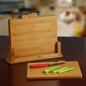 ชุดเขียงทำจากไม้ไผ่4ชิ้นพร้อมแท่นตัดแผ่นขนมปัง - Product Image 2