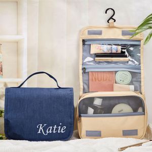 Custom Foldable <b>Hanging</b> Toiletry <b>Bag</b> Waterproof Travel Cosmetic Organizer <b>Bag</b> with Multiple Compartments - Product Image 1