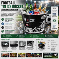 Seau à glace recyclable pour bière - Boîte en étain personnalisable avec logo OEM Jinfeng, impression CMYK pour bars, activités de plein air et jeux d'eau pour enfants