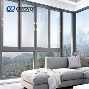 Fenêtres et portes en alliage d'aluminium, extérieur de la maison, fenêtres coulissantes en aluminium, fenêtres insonorisées à <span class=keywords><strong>double</strong></span> <span class=keywords><strong>vitrage</strong></span>, rupture de pont thermique - Product Image 1