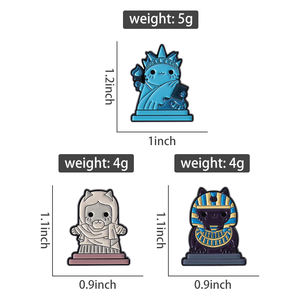 Özgürlük heykeli sfenks kedi emaye Pin mısır tema Metal broş yaka rozeti takı hediye toptan - Product Image 6