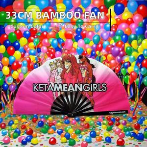 Éventail pliant en bambou personnalisé de 33 cm, grand format, portable, pour la danse, les fêtes, la promotion, souvenir d'entreprise personnalisé, cadeau - Product Image 4