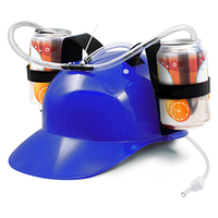 Casco de Cerveza Personalizado con Forma de Lata de Cerveza Vaquera, con Doble Pajita, para Fiestas, con Función de Consumo de Bebidas sin Manos para Juegos de Cerveza y Refrescos