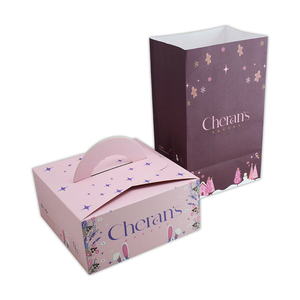 Caja de Papel para Empacar con Asa, Diseño Moderno y Elegante Personalizado, para Croissants, Tartas de Manzana, Pasteles, Cupcakes, Macarons, Rebanadas de Vainilla - Product Image 4