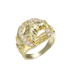 Jasen Jewelry黄金设计师珠宝时尚男士风格马头戒指男士