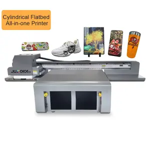 Jucolor A0 1612 Large Format Flatbed for Wood Glass Acrylic Ceramic with Rotary G5i Industrial 1612 UV Led Printer