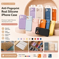 Casing iPhone Anti-Sidik Jari dari Silikon Asli yang Dapat Dikustomisasi untuk iPhone 17 16 15 14 Pro Max, Pelindung Silikon Solid Premium Anti-Benturan