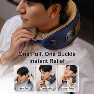 Oreiller de voyage en cuir de luxe en forme de U pour adultes étudiants Portable vertèbres cervicales cou épaule masseur confortable - Product Image 6