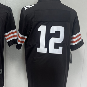 Jersey Sepak Bola Amerika Gaya Cleveland Browns Kustom Berkualitas Tinggi Jahitan Rapi # 2 # 4 # 13 # 24 # 95 Nomor Nama Seragam Olahraga Poliester - Product Image 4