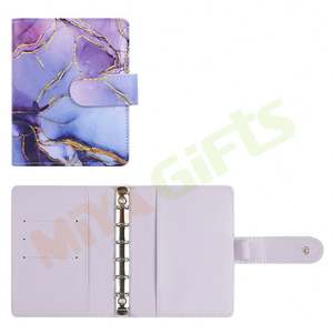 Couverture de planificateur en cuir avec logo personnalisé A7 classeur à 6 anneaux classeur en cuir pour budget classeur portefeuille carnet planificateur organisateur petit classeur pour billets - Product Image 3