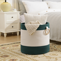 Panier de rangement tissé en corde de coton écologique fait à la main pour vêtements jouets panier à linge pliable de couleur personnalisée couleur personnalisée