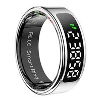 Bague connectée 2025 R11 avec écran, étanche 5 ATM, suivi de la forme physique et du sommeil, fréquence cardiaque, oxygène sanguin, podomètre pour hommes et femmes