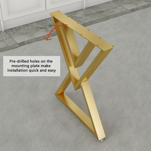 औद्योगिक डाइनिंग रूम गोल्ड आधुनिक डेस्क लेग x आकार काले धातु डेस्क फीट 7.5 'डिय आयरन कॉफी टेबल पैरों के लिए फर्नीचर पैर - Product Image 6