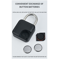 Cadenas intelligent à empreinte digitale IP67 étanche en alliage de zinc + ABS, sécurité de grade C, autonomie de 12 mois, utilisation extérieure, contrôle via application Wi-Fi Tuya