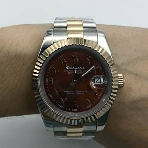 Montre simple à chiffres arabes pour hommes et femmes, fonction calendrier, NH35, montres mécaniques automatiques SEILOCE - Product Image 6