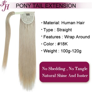 Extensions de cheveux en queue de cheval en gros de l'usine FH, extensions à nouer avec clip, cheveux brésiliens - Product Image 3