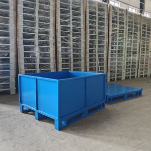 Nhà máy cung cấp trực tiếp thép Pallet hộp <span class=keywords><strong>Heavy</strong></span> <span class=keywords><strong>Duty</strong></span> kim loại Pallet bin thép Stackable gấp <span class=keywords><strong>container</strong></span> tải 1t & 2t cho hội thảo - Product Image 5