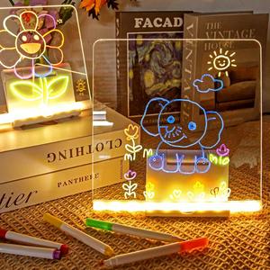 Pizarra de Dibujo LED para Niños, Placa de Escritura Acrílica Borrable, Juguete Educativo para Niños, Manualidades - Product Image 2
