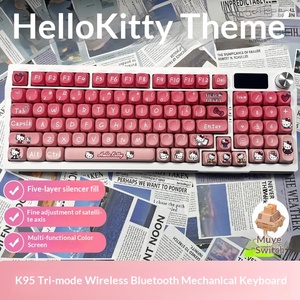 102 Keys Tri-Mode Mechanical <strong>Keyboard</strong> with Screen, RGB Wireless Gaming <strong>Keyboard</strong>, Creamy Mahjong Sound - Product Image 2