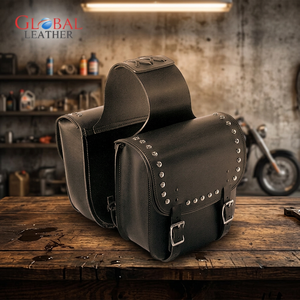 Bolso de Cuero Genuino Negro Estilo Motero con Tachuelas, Correa Única y Cierre de Hebilla para Uso Diario - Product Image 2