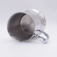 Chope à bière et verre à whisky en acier inoxydable à double paroi de 550 ml/450 ml avec poignée, écologique, pour fêtes, isolation thermique