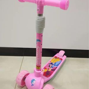 Kids Scooter Pink Adjustable Height With Lights For 3-6 Years Old Children - Product Image 1