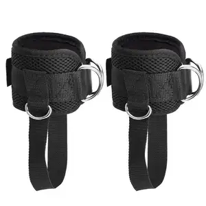 Neoprene Padded Ankle Cuffs Adjustable Ankle Straps Wrist Band For Cable Machines Workout Fitness Accessories