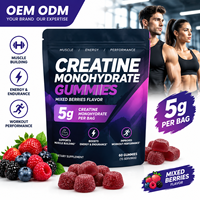 Permen Creatine Monohydrate Campuran Buah Beri OEM untuk Pria Wanita Kemasan Sachet 5g Suplemen Pembentukan Otot untuk Latihan