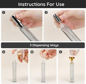 Ensemble de flacons de parfum carrés en verre Segbeauty, lot de 5, 10 ml, vaporisateur atomiseur <span class=keywords><strong>vide</strong></span> rechargeable portable pour voyage, distributeur de Cologne - Product Image 3