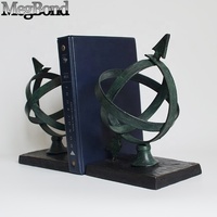 Serre-livres de sphère armillaire en métal antique élégant artisanat en métal élégant pour la décoration de livre