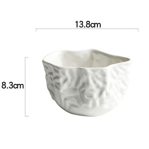 Tasse à café et à lait en céramique blanche irrégulière, écologique, pour la maison, idéale pour servir des plats occidentaux et des sauces - Product Image 3