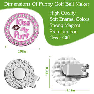 25Mm Golf topu işaretleyici prim hediyeler kristal elmas işareti öpücük benim Putt golfçü hediye ile manyetik şapka iğnesi - Product Image 2