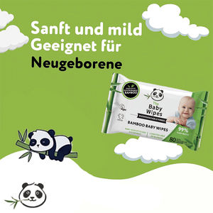 Lingettes pour bébé en gros/80 pièces Lingettes pour bébé en fibre de bambou Biodégradables Lingettes humides douces pour la peau du bébé OEM ODM B2B - Product Image 2