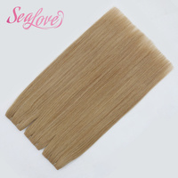 Extensions de cheveux russes Remy éthiques, trame papillon sans couture, fines, double tirage, blond platine avec mèches, qualité salon, 100g, 14 pouces