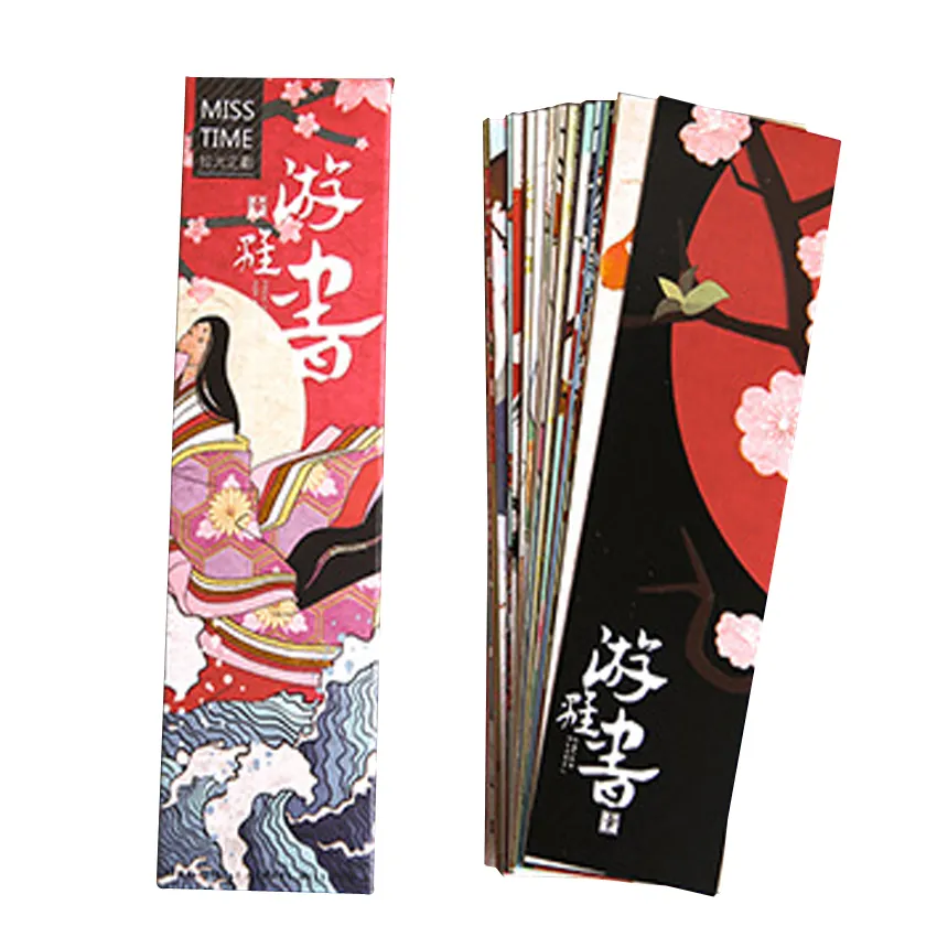30 قطعة/الحزمة خمر النمط الياباني علامة مرجعية ورقية القرطاسية كتاب القراءة معيار الحجم رخيصة بالجملة ورق بطاقة