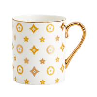 Tasse à café en porcelaine fine Xuzhen, style nordique minimaliste, bordure dorée à la main, luxe léger britannique, mug à eau pour couple
