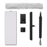 Kit de raclette de douche et de nettoyage de vitres 2-en-1 Toncoke avec perche télescopique, manche long et lame en acier inoxydable de 12 pouces de large pour salle de bain et usage extérieur