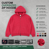Sweat-shirt à capuche double zippé vintage délavé personnalisé avec logo, en coton épais, coupe ample, style streetwear pour homme