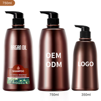Ensemble de soins capillaires naturels nourrissants en marque propre, shampooing et revitalisant à l'huile d'argan biologique du Maroc